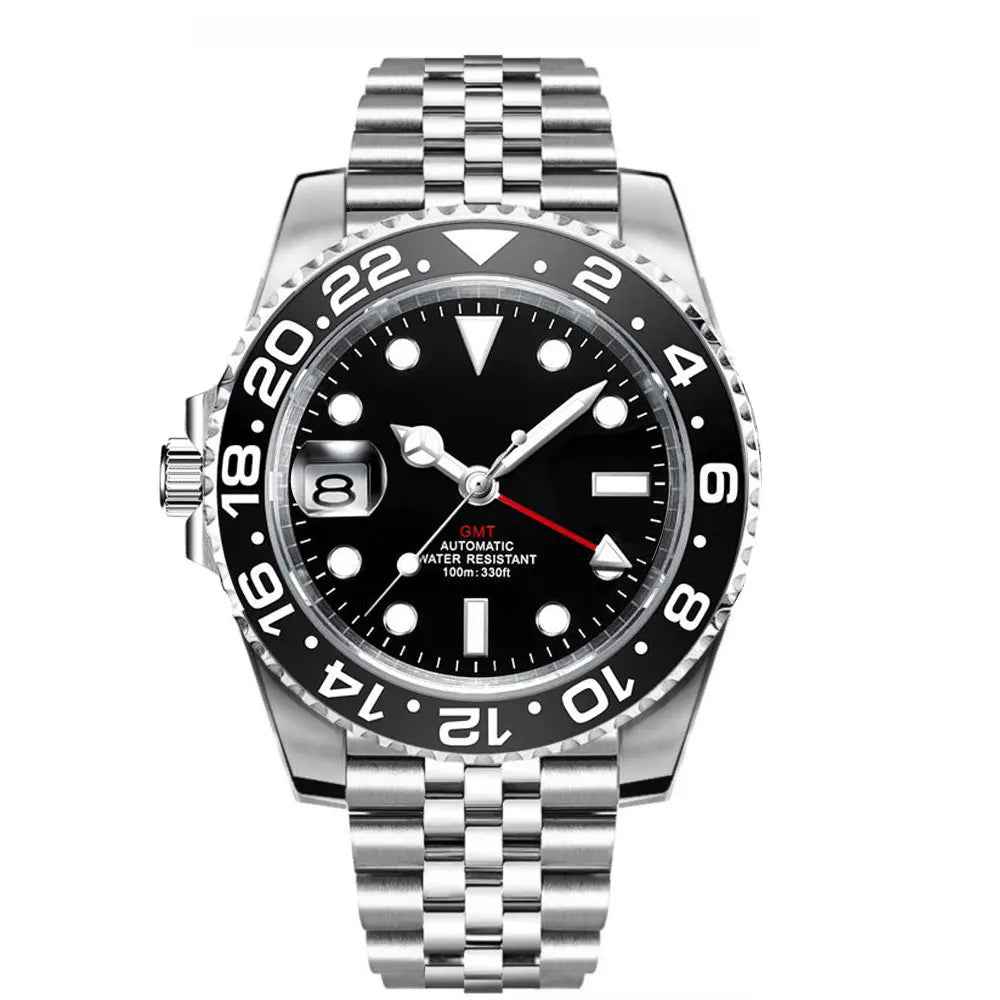 New Custom Men Corgeut Logo Mechanical Wristwatch Luminous GMT Watch NH34Movement Sapphire Glass 10Bar Male Clock Reloj Hombre